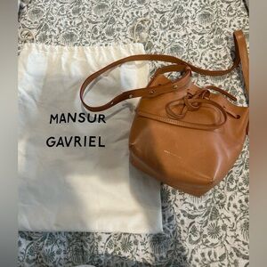 Mansur Gavriel Caramel Leather Shoulder Bag
